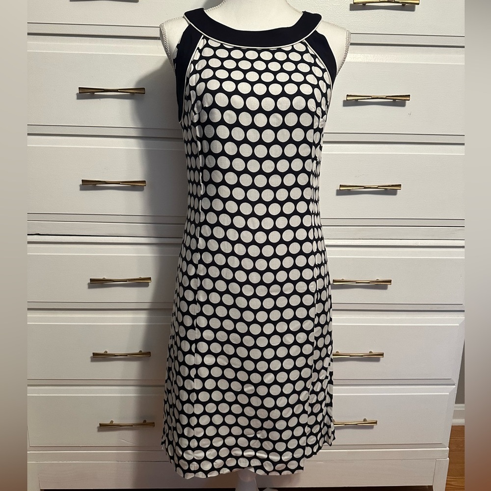 Ann Taylor Women’s Black & White Polka Dot Sleeveless Dress - Size 4